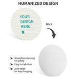 Customizable round aluminum plaque with your design, pre-drilled holes for easy hanging, perfect personalized gifts.