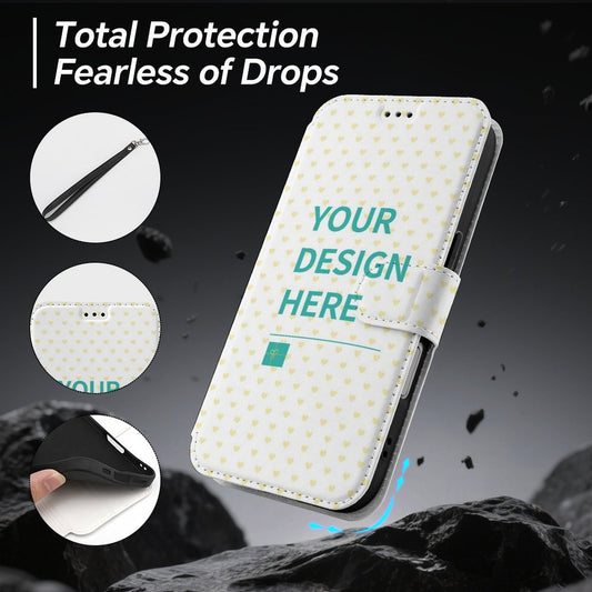 Personalized Photo PU Leather Phone Case for IPhone 18 Series Custom Flip Phone Cover