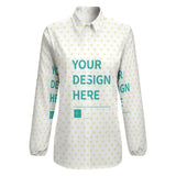 MyArtsyGift -  Custom Women's V Neck Top Shirts Vintage Long Sleeve Printed Button Down Tops