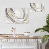 PI706-A Canvas Print displayed in a modern interior with abstract art, incorporating neutral tones and Made in USA.