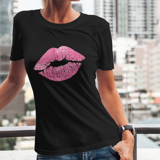 Pink Lips layers Classic Women S T-shirt Made In USA