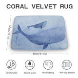 MyArtsyGift - Coral Velvet Bath Rugs Non Slip Door Rug Dries Quickly Floor Carpet for Bathroom Kitchen Dining Room Bedroom