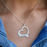 MyArtsyGift - Personalized Heart-shaped Name Necklace Custom Engraved Pendant Jewelry for Women