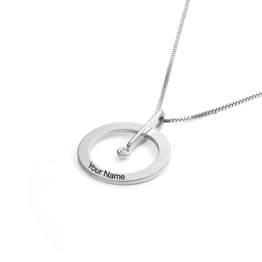 MyArtsyGift - Custom Plated Necklaces for Women Personalized Circle Necklace