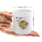 MyArtsyGift - Personalized Coffee Mug,  White Ceramic Mug Customized Gift, Colorful World II, Made in USA