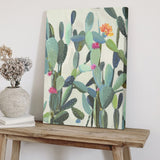 Cactus canvas art print, watercolor succulents, minimalist wall decor. Ideal for home or office.