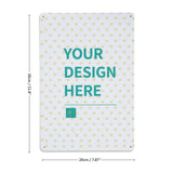 Customizable aluminum sign with 'YOUR DESIGN HERE' text, perfect for personalized gifts and outdoor display.