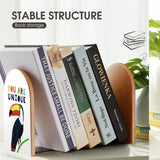 MyArtsyGift - Wooden Bookends with Metal Base , Book Holders, Book Ends for Library Office School