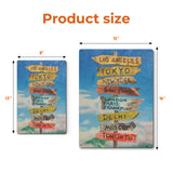 Tourist Guide Signs 2 Outdoor Metal Sign Tin Sign for Home Office Wall Decor (Made in USA)