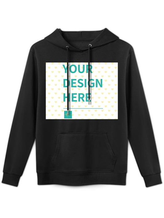 Custom Fleece Pullover Hoodie - Front Print - Ships from Canada