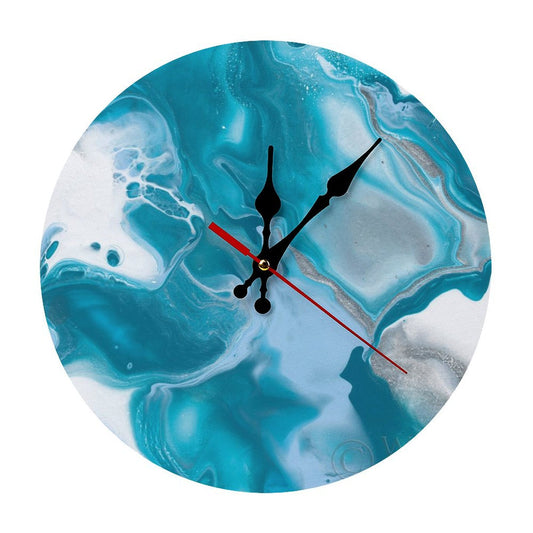 MyArtsyGift - Personalized Simplicity Wooden Wall Clock - Circular Clock for Home, Kitchen Housewarming Gift, Made in USA