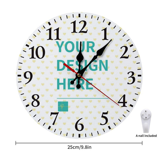 MyArtsyGift - Personalized Simplicity Wooden Wall Clock - Custom Circular Clock for Home, Kitchen Housewarming Gift, Made in USA