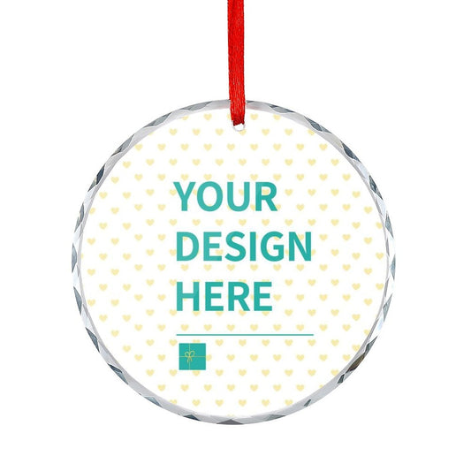 MyArtsyGift - Personalized Christmas Ornaments Custom Photo Crystal Glass Ornament Family, Pets, Baby's Xmas Decor