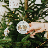 MyArtsyGift - Personalized Round Christmas Ornaments Customized Ceramic Circular Pendant Christmas Critters I Made in USA