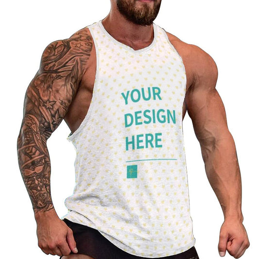 MyArtsyGift - Custom Mens Cotton Tank Top Sleeveless Basic Muscle Tee Vacation Vest