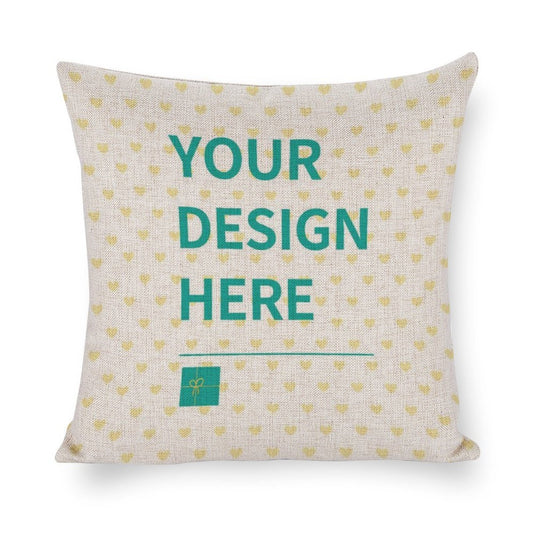 MyArtsyGift - Custom Pillow Case Set of 4 Personalized Cotton Linen Throw Pillow Cases  for Bedroom, Living Room